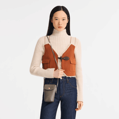 Longchamp Épure Phone case with leather lace Turtledove