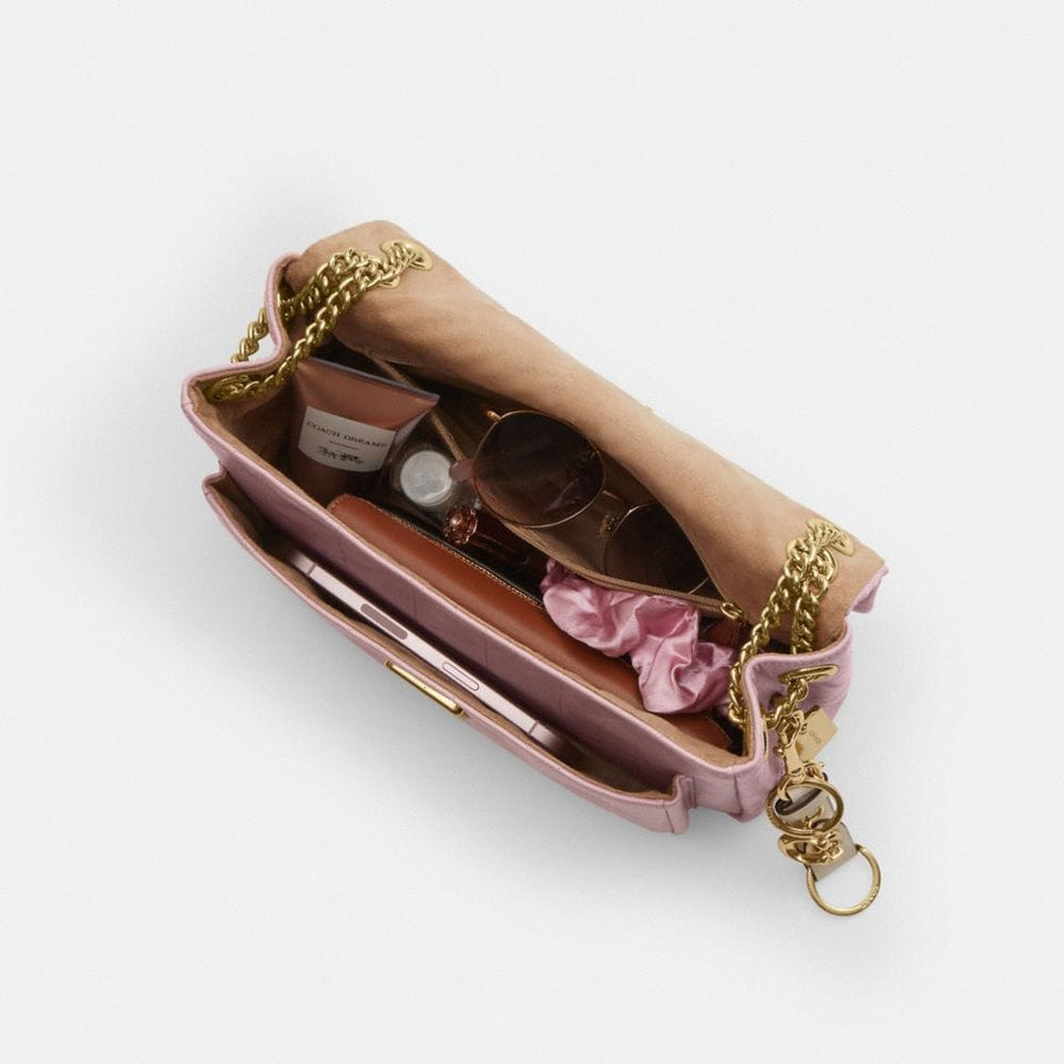 Coach Elodie Crossbody Bag With Quilting Gold Carnation