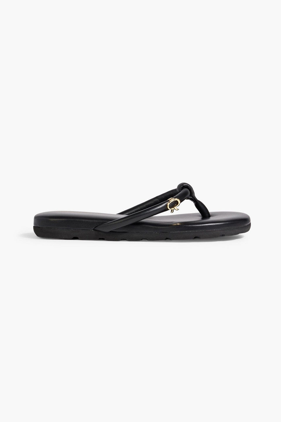 Gianvito Rossi Fiji Padded Leather Flip Flops Black Women's