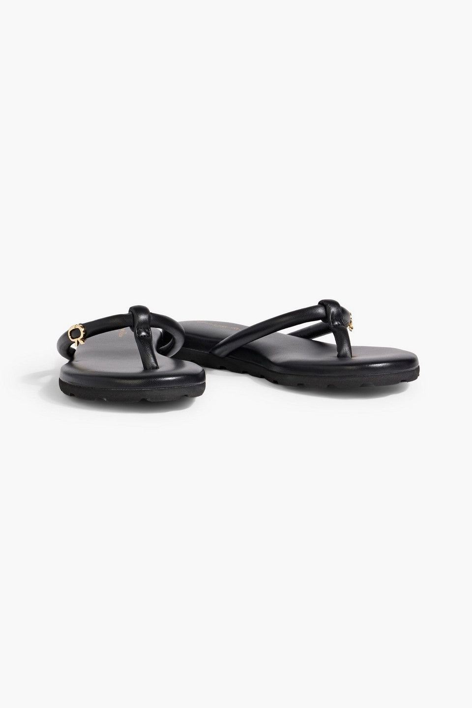 Gianvito Rossi Fiji Padded Leather Flip Flops Black Women's
