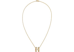 Hermes Mini Pop H Pendant Gold-Tone Marron Glace