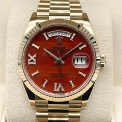 Rolex | Day-Date | 128238 | Yellow gold | 36 x 43 mm | Yellow gold | Orange | Automatic