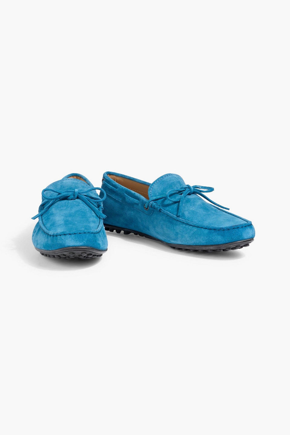 Tod's Heaven Laccetto Suede Driving Shoes Azure