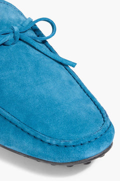 Tod's Heaven Laccetto Suede Driving Shoes Azure