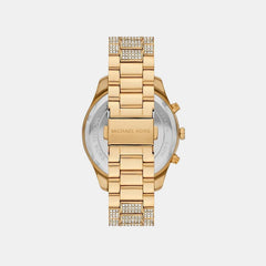 Michael Kors Lexington Women Quartz Gold Dial Chronograph Stainless Steel Watch Mk4971