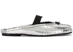 Maison Margiela Tabi Ballet Mule Textured Silver Black Womens