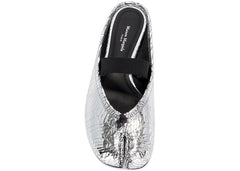 Maison Margiela Tabi Ballet Mule Textured Silver Black Womens