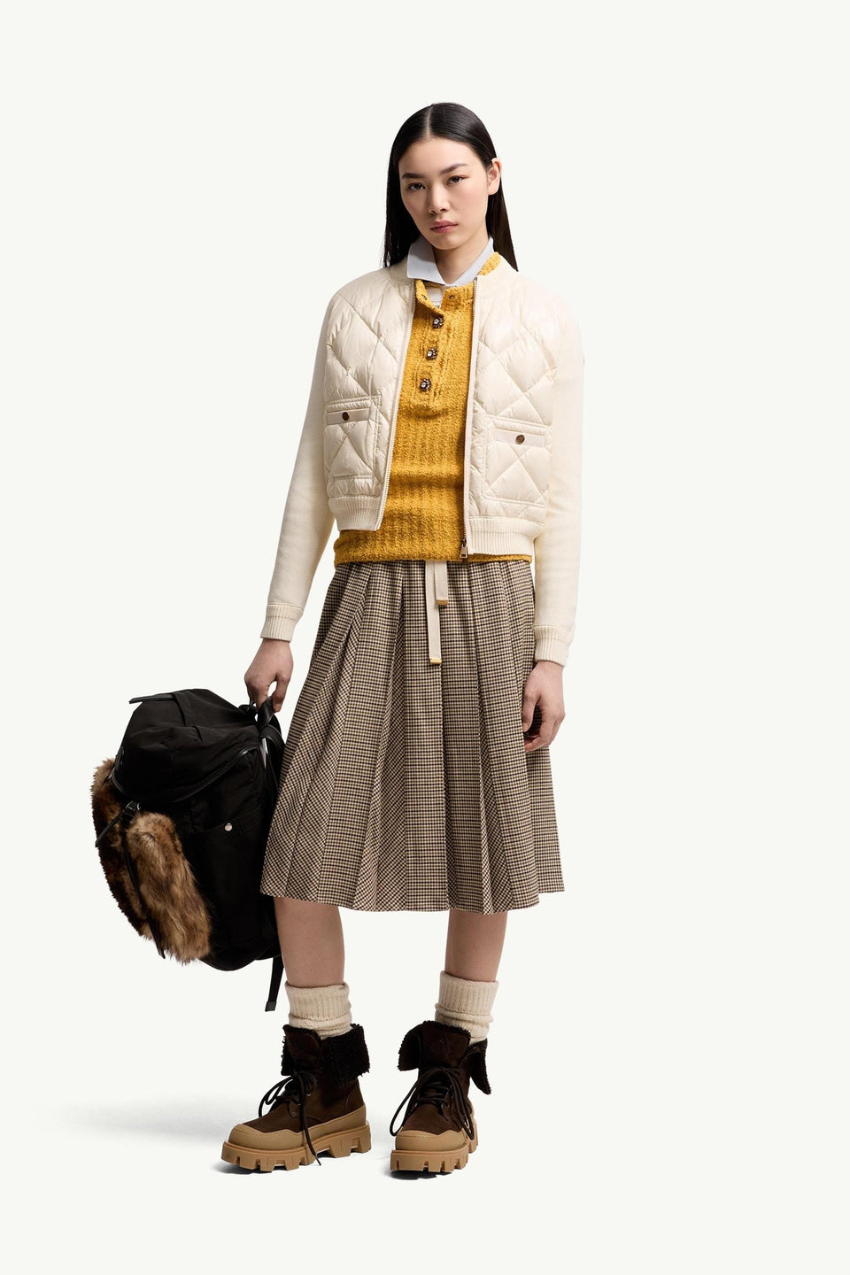 Moncler Cotton Padded Cardigan White White