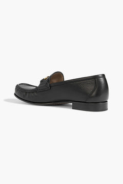 Valentino Garavani Vlogo Signature Leather Loafers Black Women's