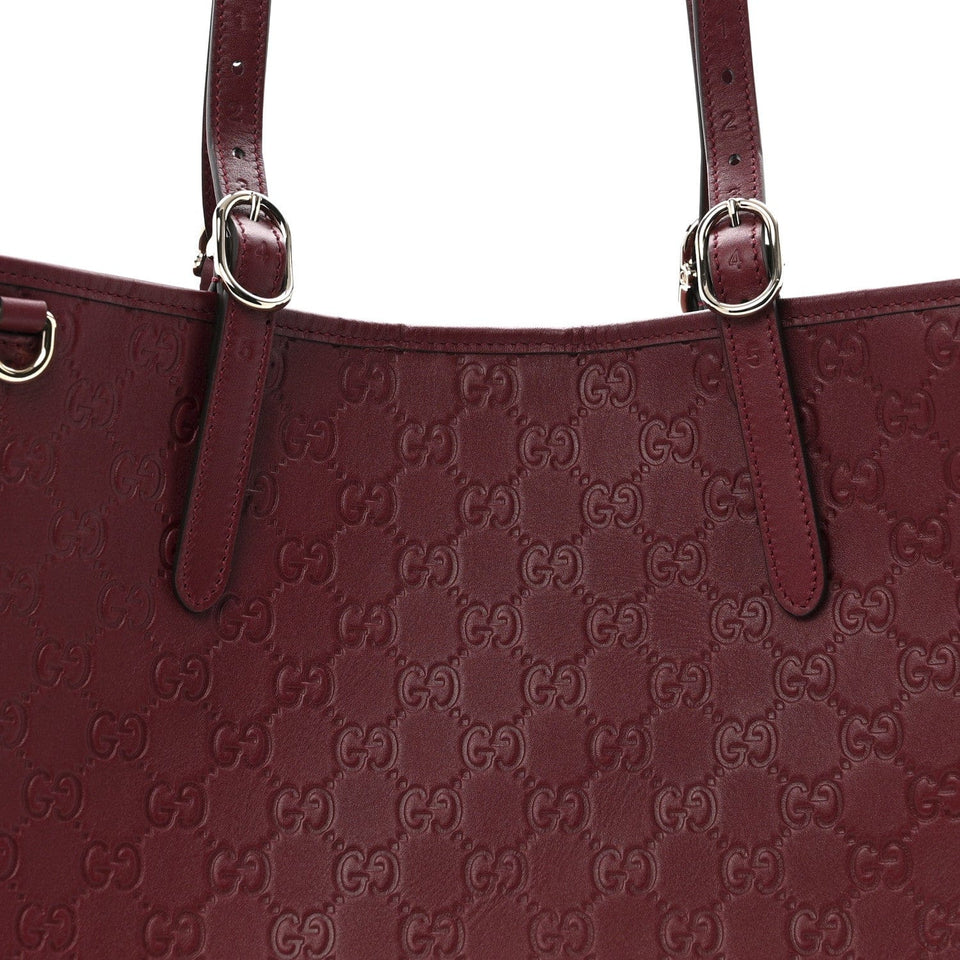 GG Calfskin Embossed Calfskin Large Tote Bag Rose Ancora