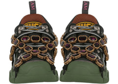 Gucci Flashtrek Sega Green Removable Crystal Womens