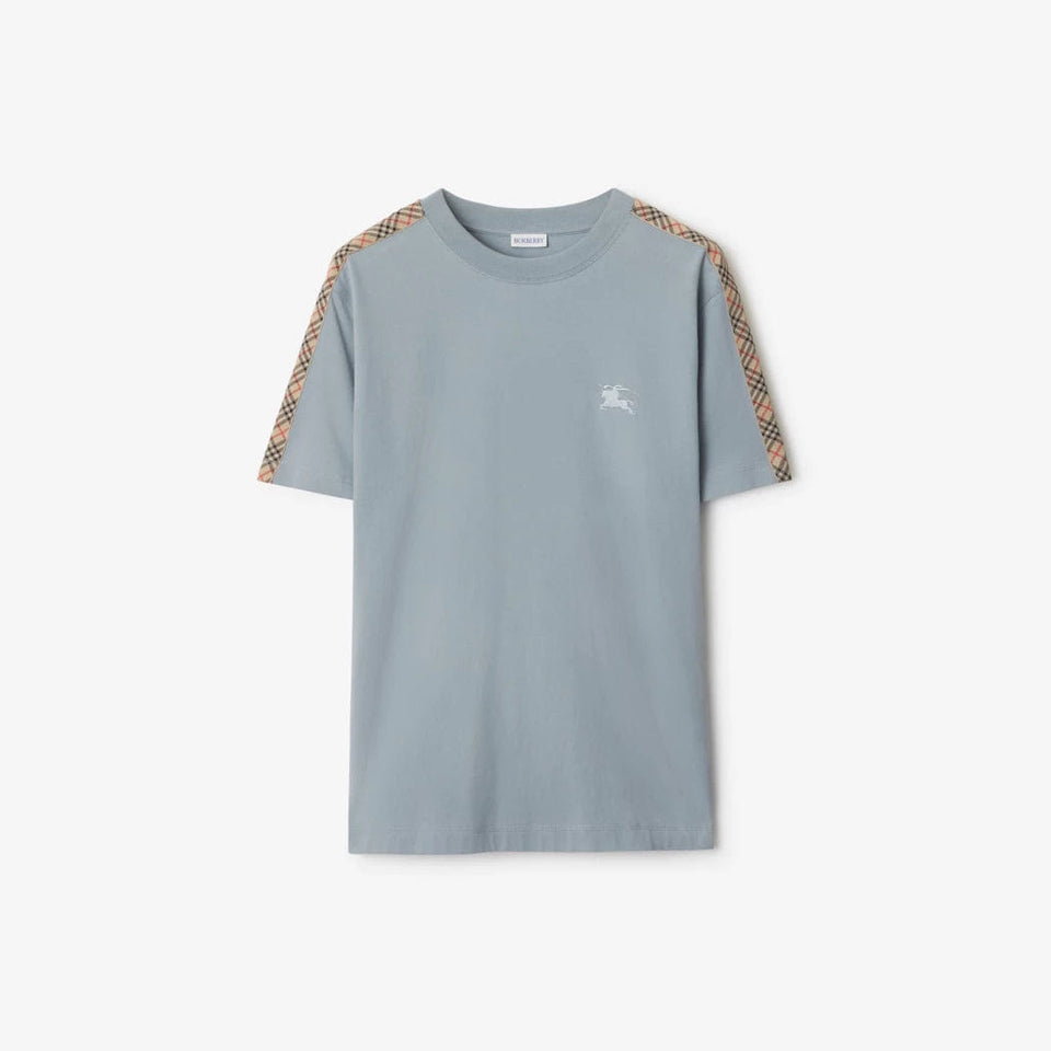 Check Trim Cotton T-shirt