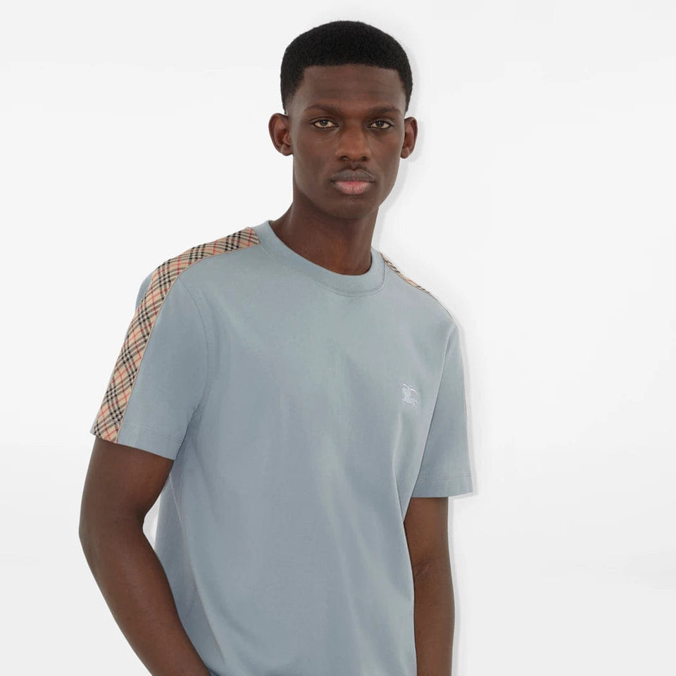 Check Trim Cotton T-shirt