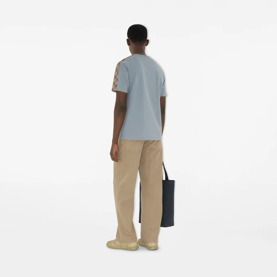 Check Trim Cotton T-shirt