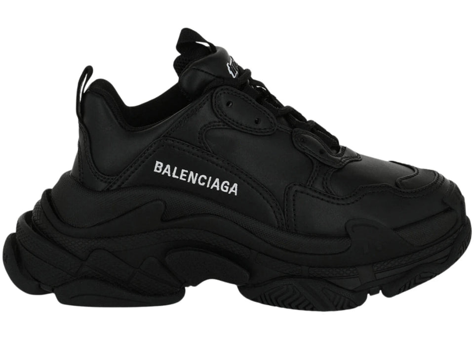 Balenciaga Triple S Synthetic Leather Triple Black Womens