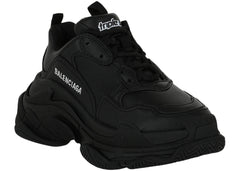 Balenciaga Triple S Synthetic Leather Triple Black Womens