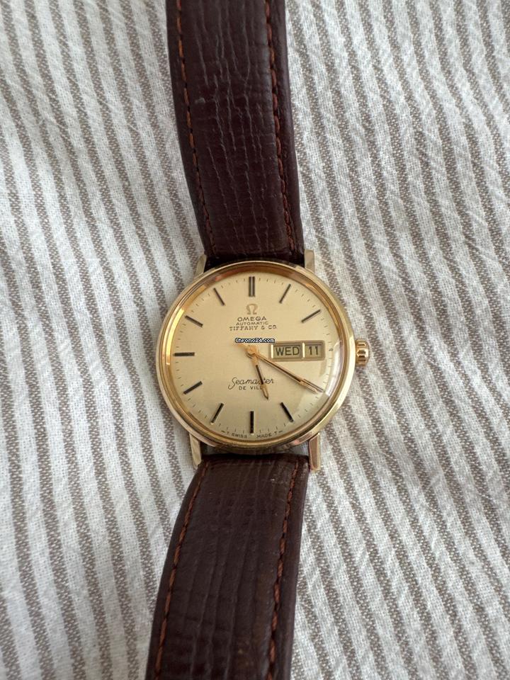 Omega Seamaster De Ville De Ville Co-signed Tiffany & Co. Omega Seamaster 14k gold