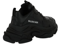 Balenciaga Triple S Synthetic Leather Triple Black Womens