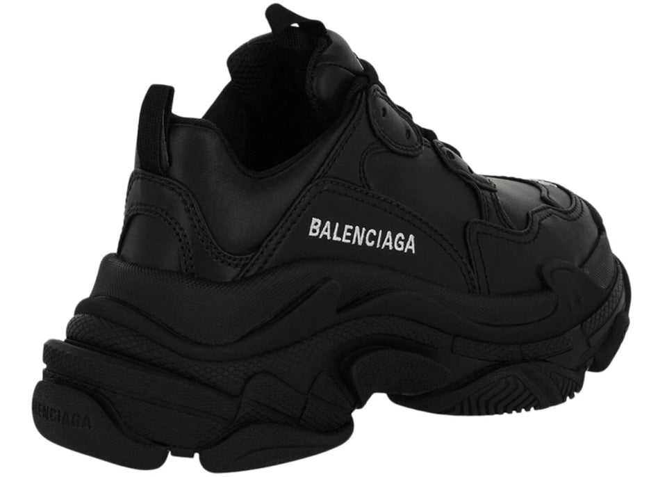 Balenciaga Triple S Synthetic Leather Triple Black Womens