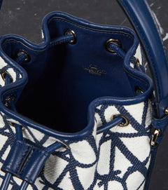 VLogo Signature Mini canvas bucket bag