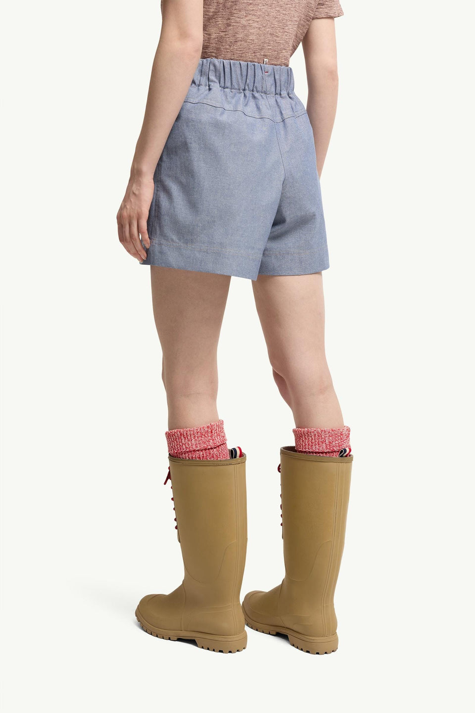 Moncler Chambray Shorts Powder Blue Powder Blue