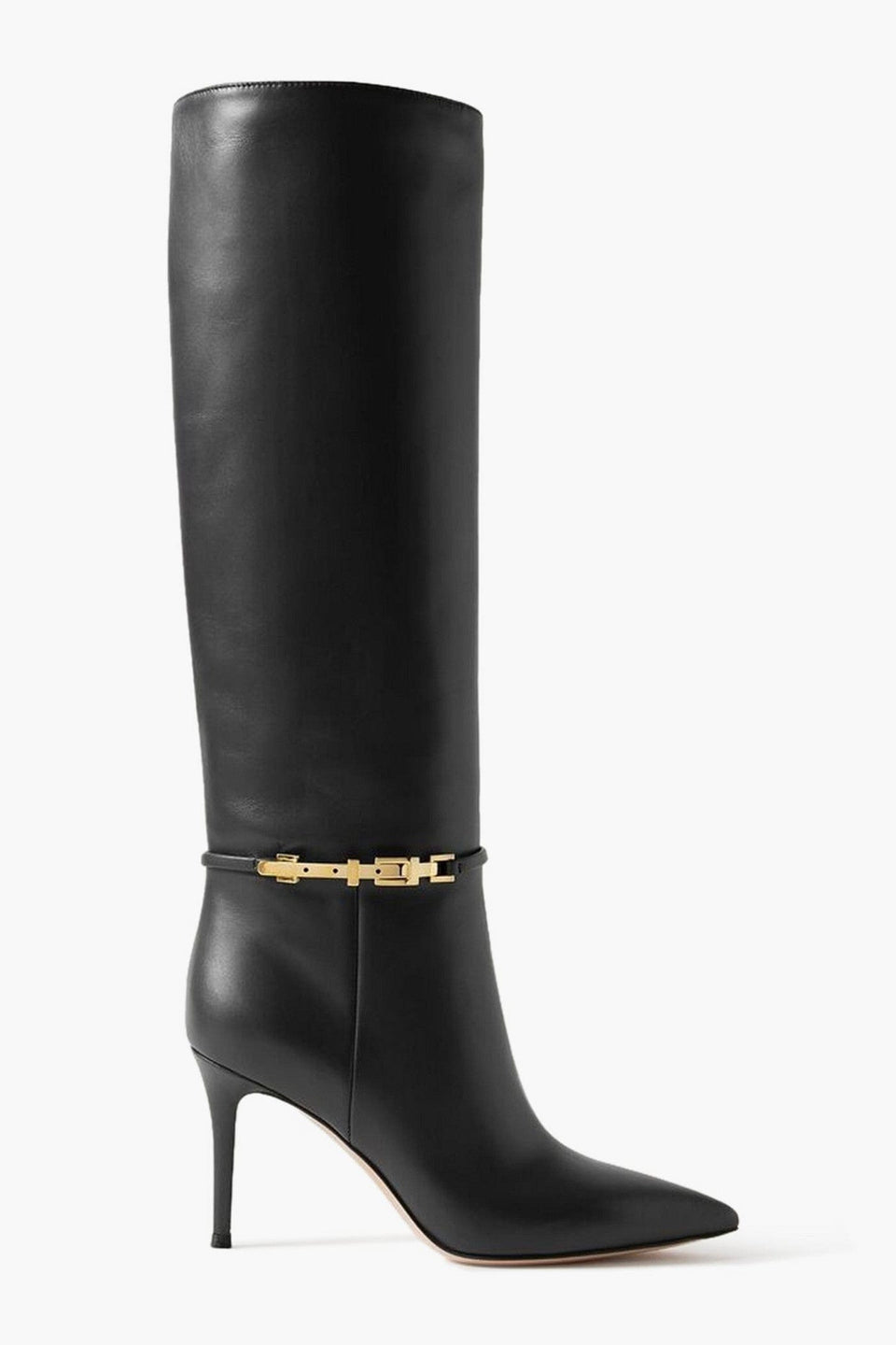 Gianvito Rossi Glove 85 Embellished Leather Knee Boots Black Women's