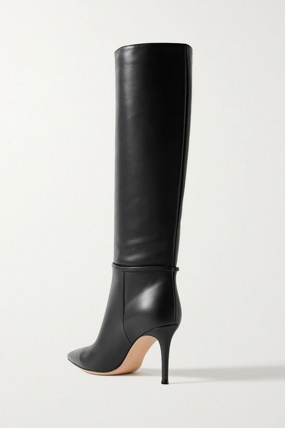 Gianvito Rossi Glove 85 Embellished Leather Knee Boots Black Women's