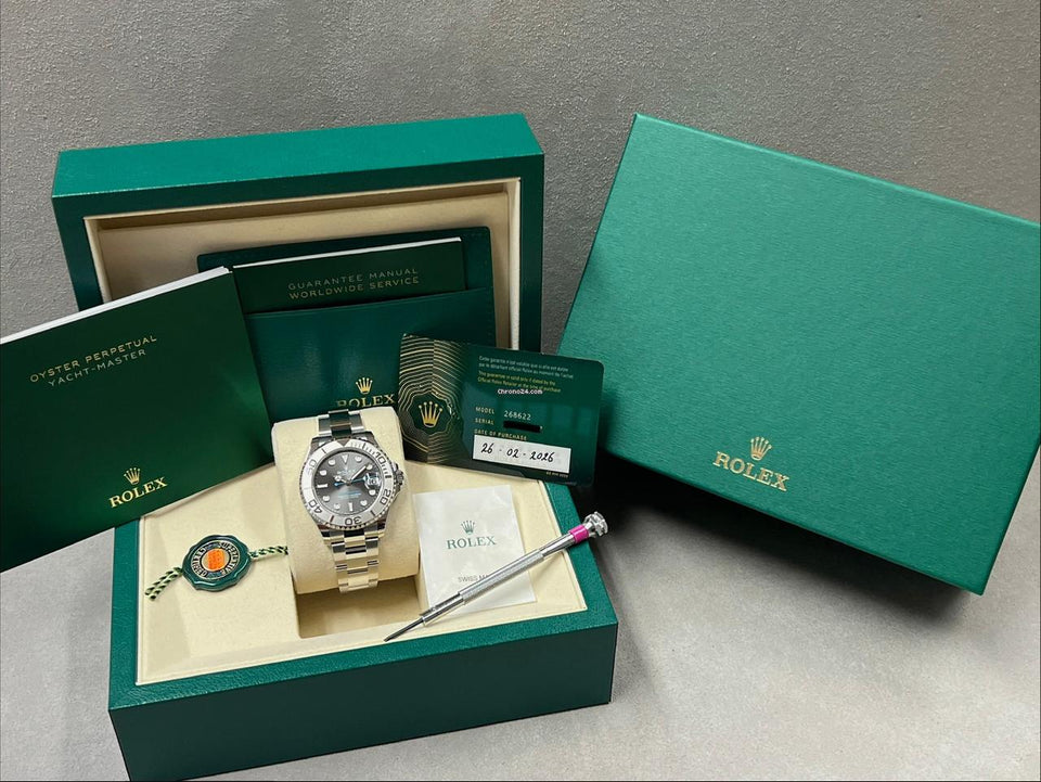 Rolex Yacht-Master 37 | NEU/Fullset | 2/26 | LC100 | rhodium Platinlünette