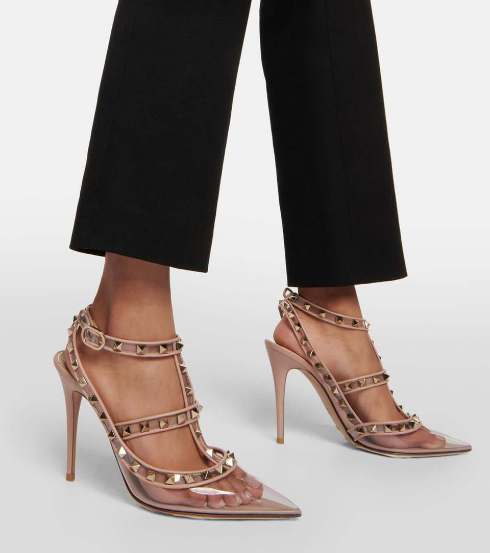 Valentino Garavani Rockstud leather and PVC pumps