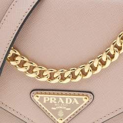 Prada Beige Saffiano Leather Flap Shoulder Bag