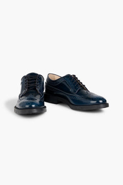 Tod's Perforated Leather Brogues Navy Women's