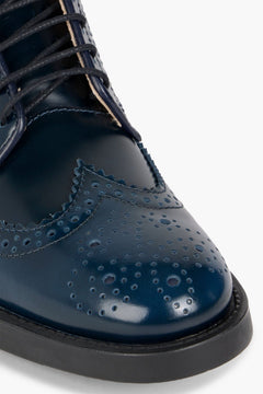 Tod's Perforated Leather Brogues Navy Women's