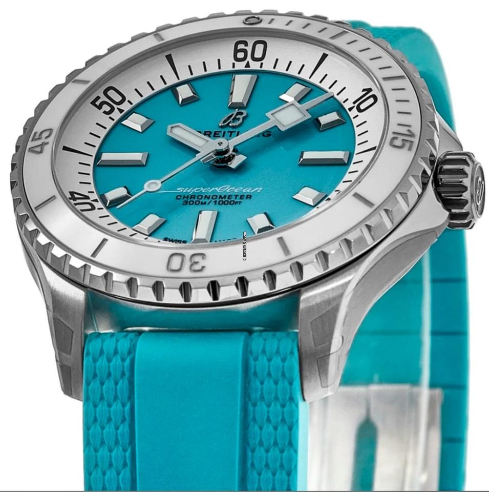 Breitling Superocean 36 Automatic 36 Automatic Stainless Steel w/Rubber Strap A17377211 C1 S1 38 Hour Power Reserve