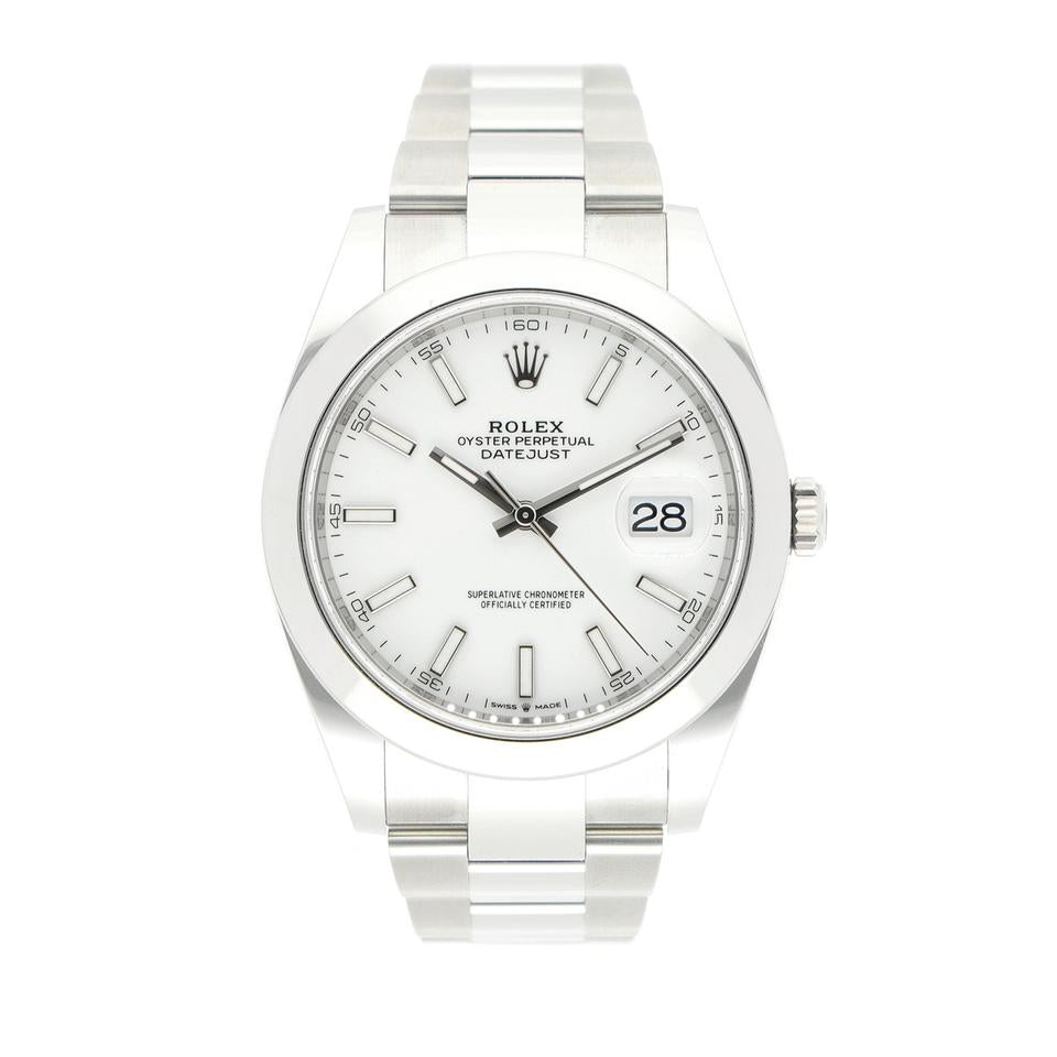 Rolex Datejust 41 Ref. 126300 White Dial Steel Full Set LC100