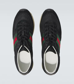 Gucci Re-Motion Web Stripe suede-trimmed sneakers