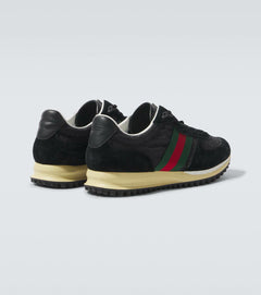 Gucci Re-Motion Web Stripe suede-trimmed sneakers