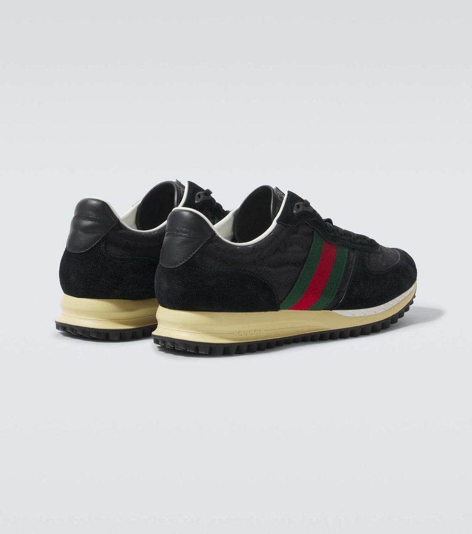 Gucci Re-Motion Web Stripe suede-trimmed sneakers