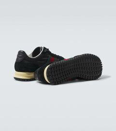 Gucci Re-Motion Web Stripe suede-trimmed sneakers