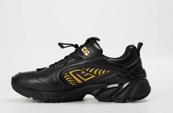 BALMAIN Men's Cosmic Dust Low-Top Trainers ' Black/Gold'