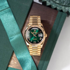Rolex | Day-Date | 128238 | Yellow gold | Yellow gold | Green | Automatic