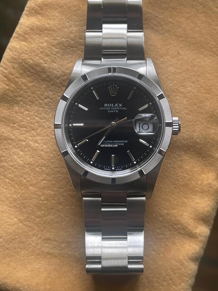 Rolex | Oyster Perpetual | 15210 | Steel | 34 mm | Steel | Black | Automatic