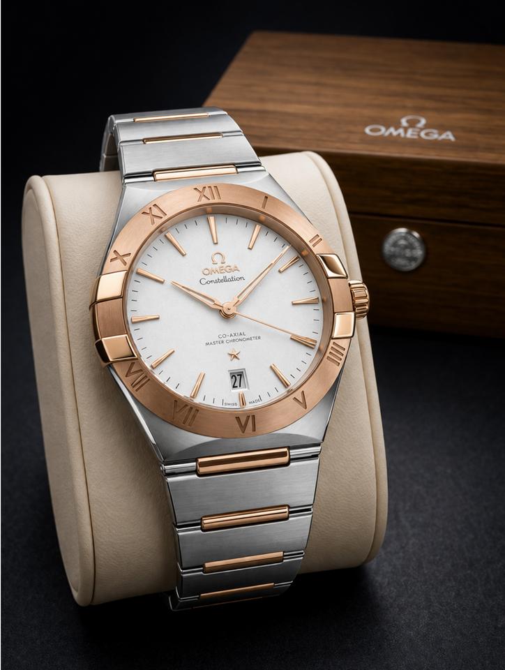 Omega Constellation NEW-STEEL/SEDNA GOLD - FULL SET 39mm - 131.20.39.20.02.001
