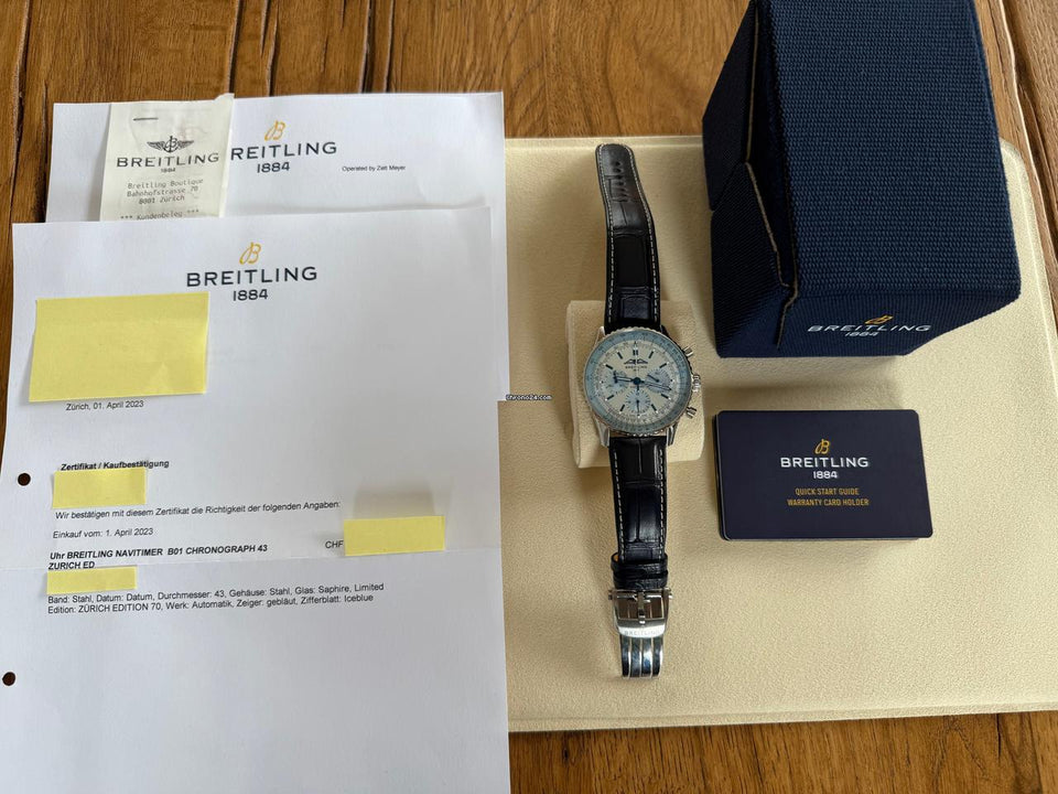 Breitling Navitimer Zürich Limited Edition Full-Set inkl. Rechnungen Zürich Limited Edition