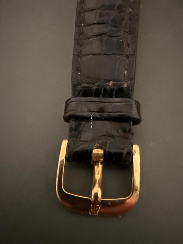 Audemars Piguet Gentlemans Automatic Wristwatch 18 CT Gold Case Black Strap