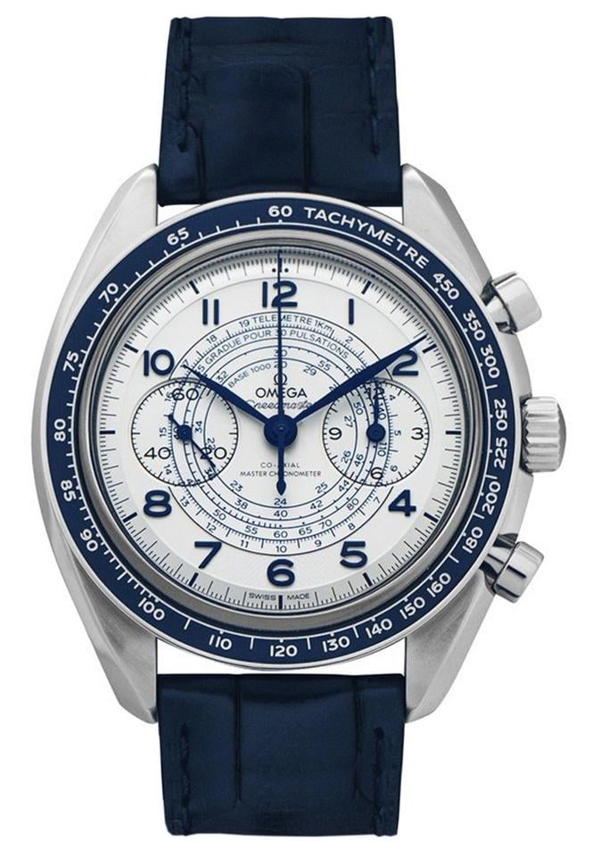 Omega Speedmaster Chronoscope Co-Axial Master Chronometer Chronograph White Blue