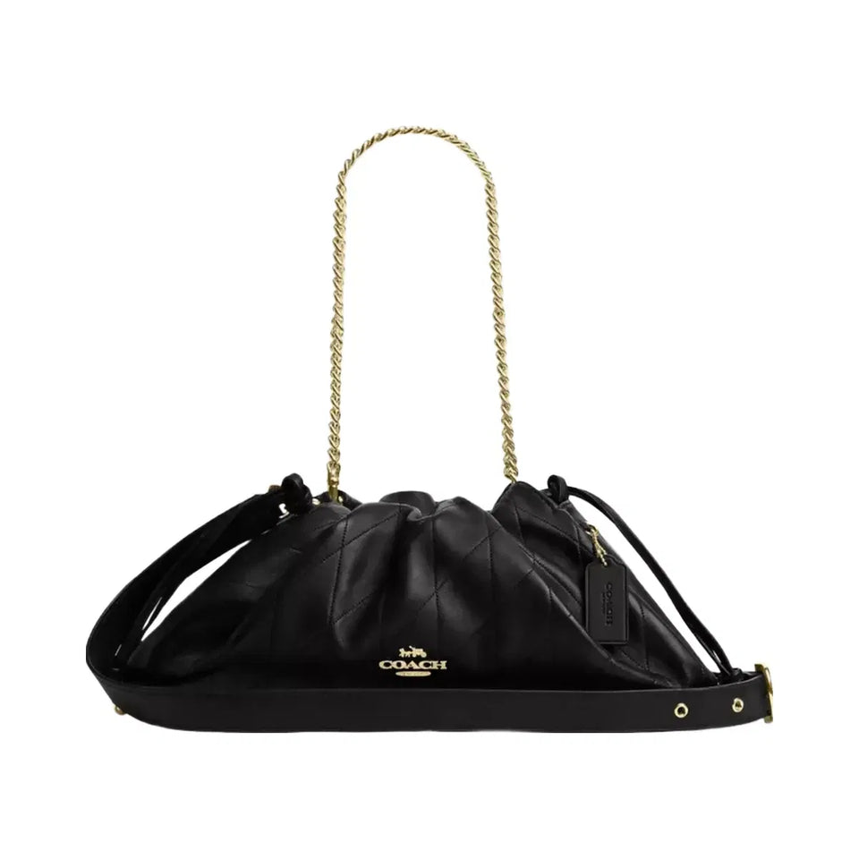 Coach Faye Large Shoulder Bag With Quilting in Gold Black