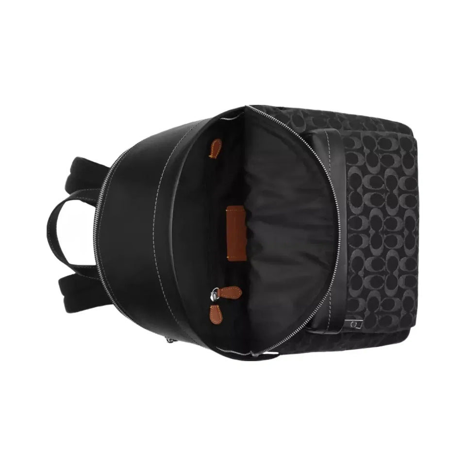 Coach Taylor Backpack In Signature Denim in Silver Black
