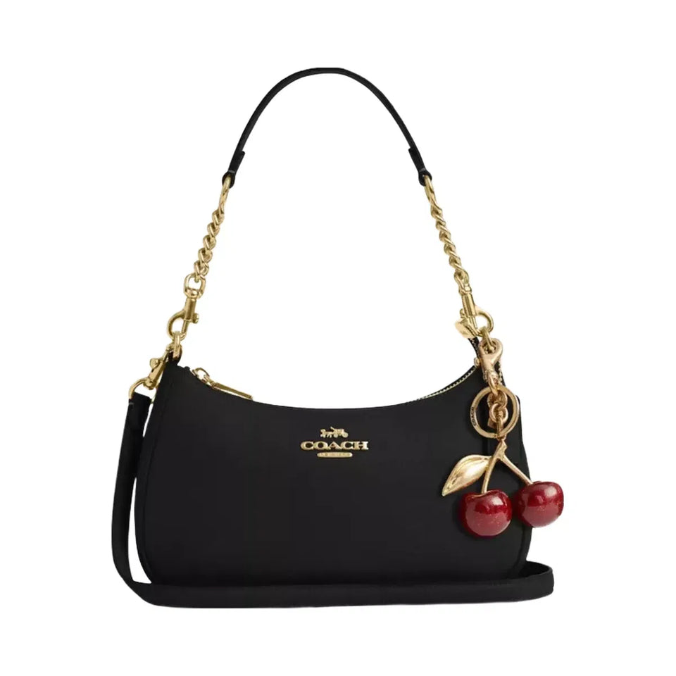 Coach Teri Shoulder Bag Gold Black