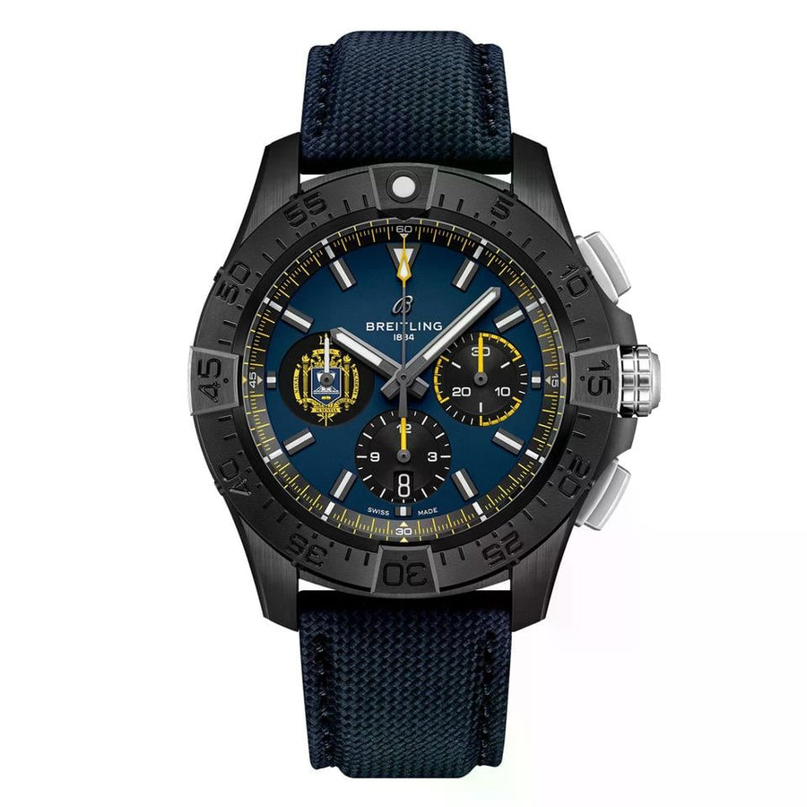 Breitling Avenger Night Mission Us Naval Academy Avenger B01 Chronograph Blue Dial SB01474 A1 C1 X1 1/4th second 30 minutes 12 hours