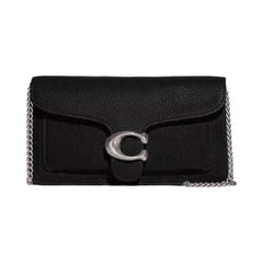 Coach Tabby Chain Clutch in Silver Black